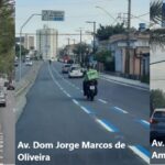 Novas Vias com Faixa Azul para Motocicletas